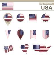 USA Flag Collection vector