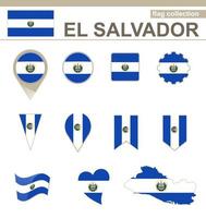 colección de banderas de el salvador vector