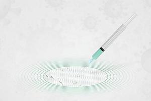 concepto de vacunación de tuvalu, inyección de vacuna en el mapa de tuvalu. vacuna y vacunación contra el coronavirus, covid-19. vector