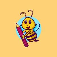 Bee back to school character for your business or merchandise vector