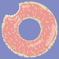 Donut-shaped inflatable mattress icon for pool party, beach vacation and hotel vacation vector