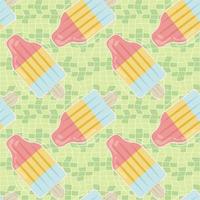 Seamless pattern with ice cream shaped inflatable mattresses for pool party, fabric background and banner vector