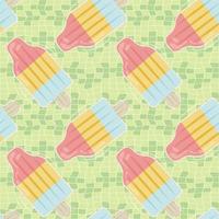 Seamless pattern with ice cream shaped inflatable mattresses for pool party, fabric background and banner vector