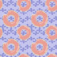 Seamless pattern with doughnut shaped inflatable mattresses for pool party, fabric background and banner vector