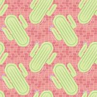 Seamless pattern with cactus shaped inflatable mattresses for pool party, fabric background and banner vector