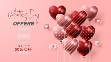 Valentine's day 3D product presentation for banner, advertising, and business. vector illustration