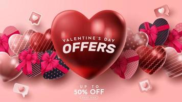 Valentine's day 3D podium product presentation for banner, advertising, and business. vector illustration