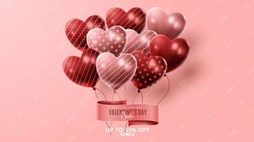 Valentine's day 3D product presentation for banner, advertising, and business. vector illustration