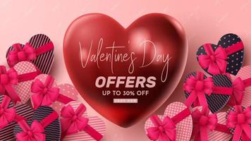 Valentine's day 3D product presentation for banner, advertising, and business. vector illustration