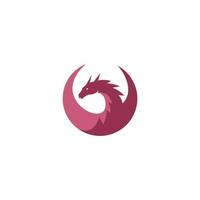 Logo design template, with a dragon head icon in a circle vector