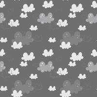 Hand Drawn Clouds seamless pattern vector