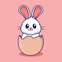 easter bunny and egg cute easter illustration vector