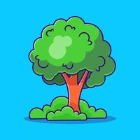 ilustración de icono de vector de dibujos animados de árbol. concepto de icono de naturaleza aislado