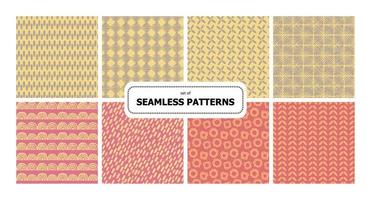 Set of vector seamless patterns. Surface design repeating tile. Black and white. Doodle plane hand drawn strokes hearts flowers ornament. Background for cards, printing on paper and fabric.