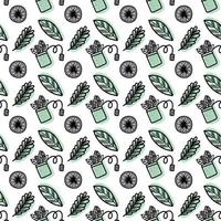 Vector seamless pattern. Outline Illustrations of reusable cups. Coffee and tea mugs for take away drinks. For advertising social media posts printing on paper and fabric.