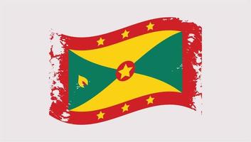 Grenada wavy grunge Brush Flag Design vector