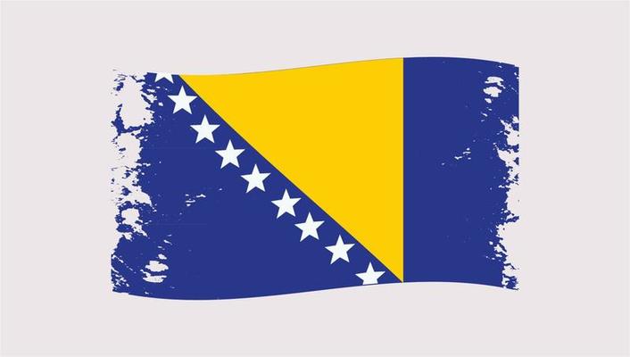 Bosnia and Herzegovina Country Brush Flag Design