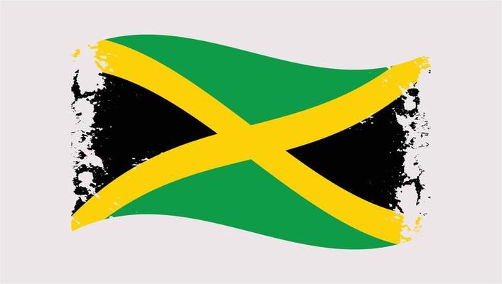 Jamaica wavy grunge Brush Flag Design