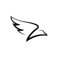 abstract outline flying eagle logo design. Eagle silhouette outline logo vector