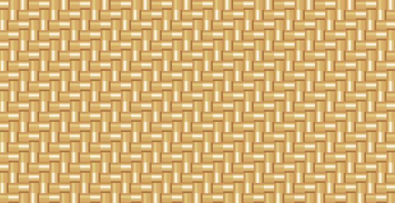 Panoramic golden gradient braided background, repeating elements - Vector
