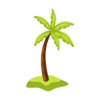 Realistic tall green palm tree isolated on white background - Vector