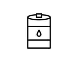 barril de petróleo, barril y gota de aceite, icono de línea delgada de gasolina, concepto de industria petrolera, signo de vector de combustible en fondo blanco, icono de estilo de contorno para concepto móvil y diseño web. gráficos vectoriales