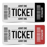 Ticket design with barcode and rounded corners. vector