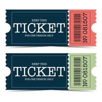 Ticket template vector illustration in flat style.