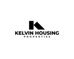 letter K initial house logo design template. Real estate logo. Property companies logo vector