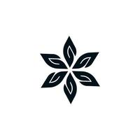 logotipo de la letra g. logotipo de flor de mandala. diseño de logotipo de silueta de copo de nieve vector