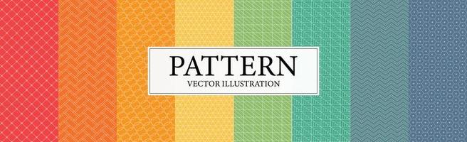 Assembly of seamless patterns, abstract shapes - Vector