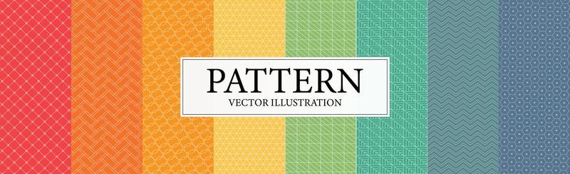 Assembly of seamless patterns, abstract shapes - Vector