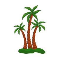 Realistic tall green palm trees isolated on white background - Vector