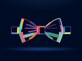 Abstract bow tie from multicolored paints. Colored drawing. Vector illustration of paints