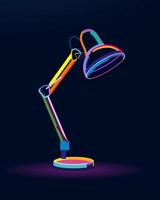 Abstract table lamp from multicolored paints, colored drawing. Vector illustration of paints