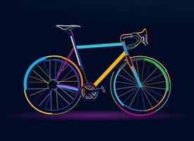 Abstract bicycle, sports mountain bike, colorful drawing. Vector illustration of paints