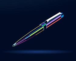 Abstract Ballpoint Pen, Fountain Pen, Ball Pen, colorful drawing. Vector illustration of paints