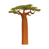 Realistic green tallest tree in the world sequoia on a white background - Vector