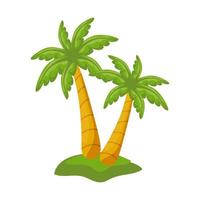 Realistic tall green palm trees isolated on white background - Vector