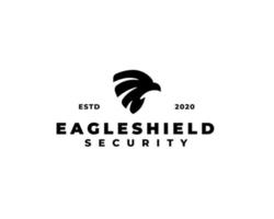 Eagle head shield logo design. Eagle head silhouette. Security logo vector