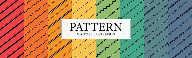 Assembly of seamless patterns, abstract shapes - Vector