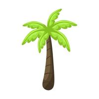 Realistic tall green palm tree isolated on white background - Vector