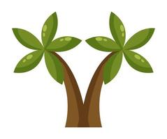 Abstract green palm tree isolated on white background - Vector
