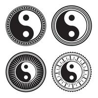 conjunto de logotipos yin y yang vector