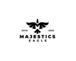 Letter M majestic eagle logo design. Flying eagle silhouette logo