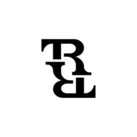 Artistic letter T and R initial ambigram logo design template vector