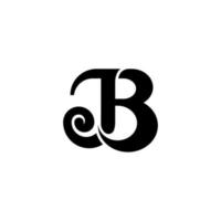 Artistic letter B or J and B initial logo design template vector