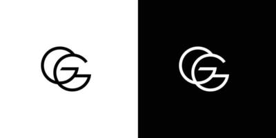 Modern and unique letter GG initials logo design vector