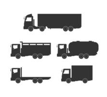 set of various types of trucks icon vector