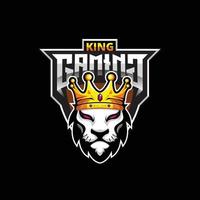 plantilla de juego del logotipo de esport del rey león vector